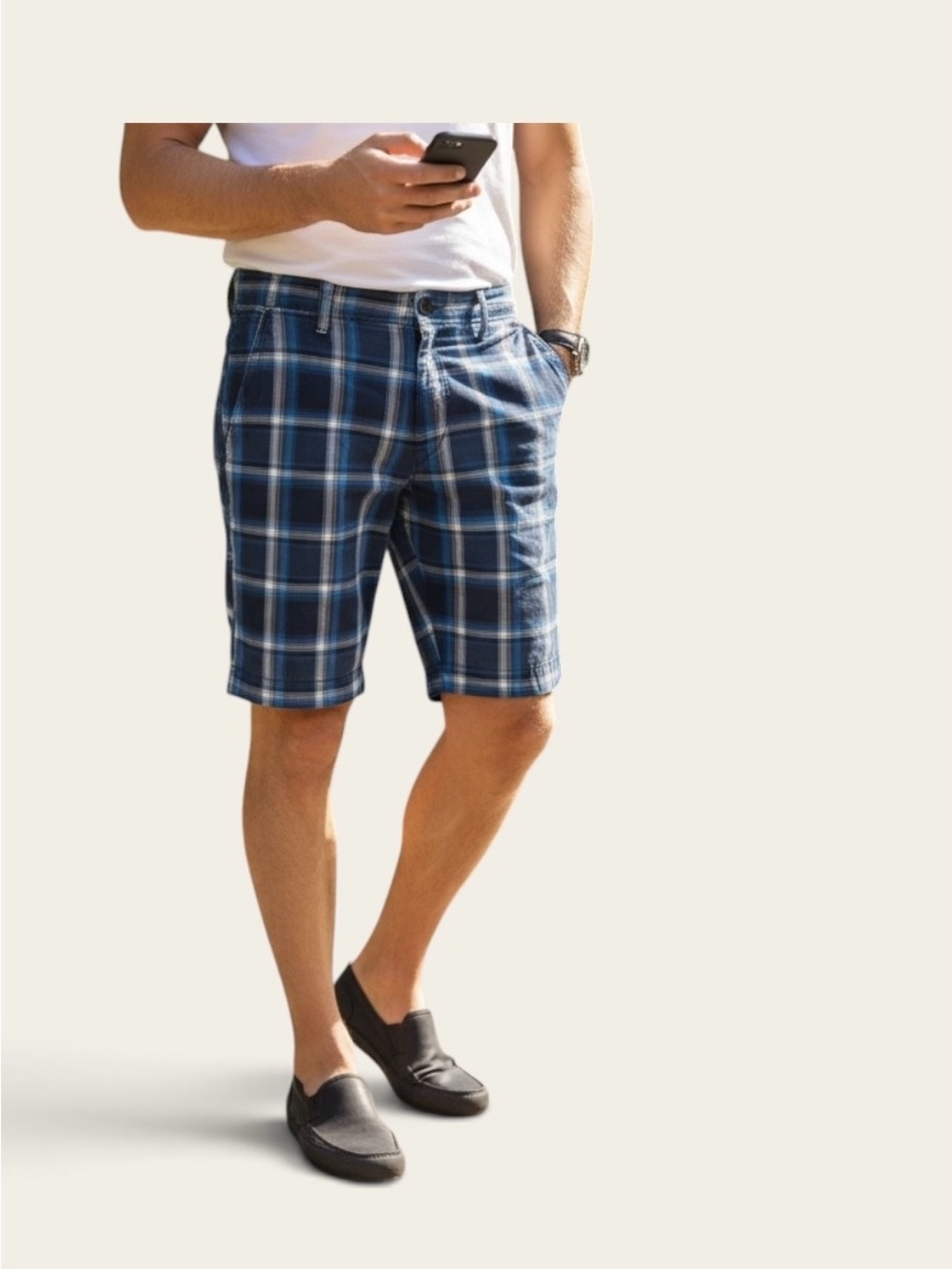 Men's Blue Plaid Casual Shorts Aeropostale size 30